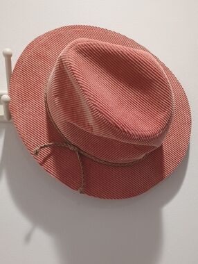 NWT Pink Textured Corduroy Fedora Hat Melrose And Market